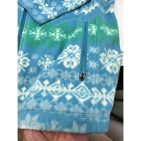 Talbots Blue‎ Fleece Patterned Jacket, Size L - Picture 5 of 11